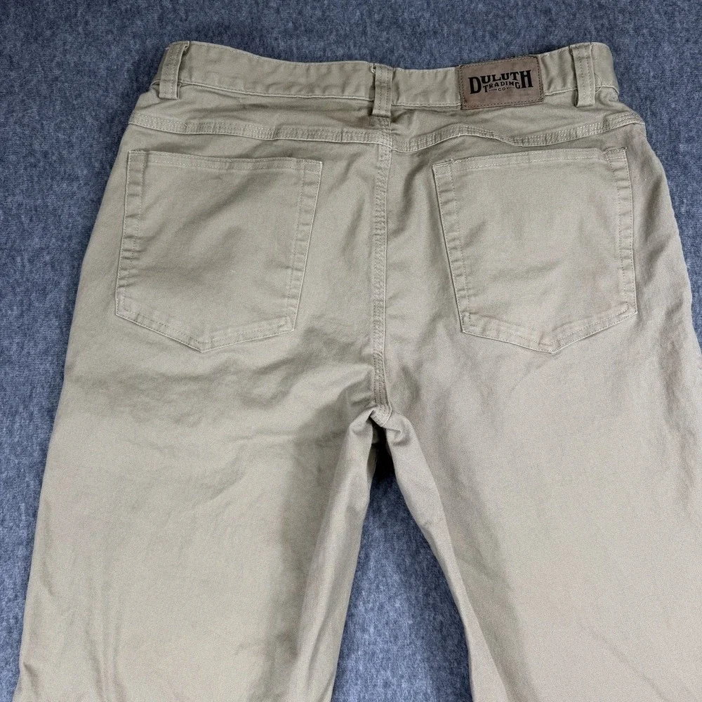 Duluth Trading Pants Mens 36x30 Khaki Flex Fire Hose Stretch Canvas Work